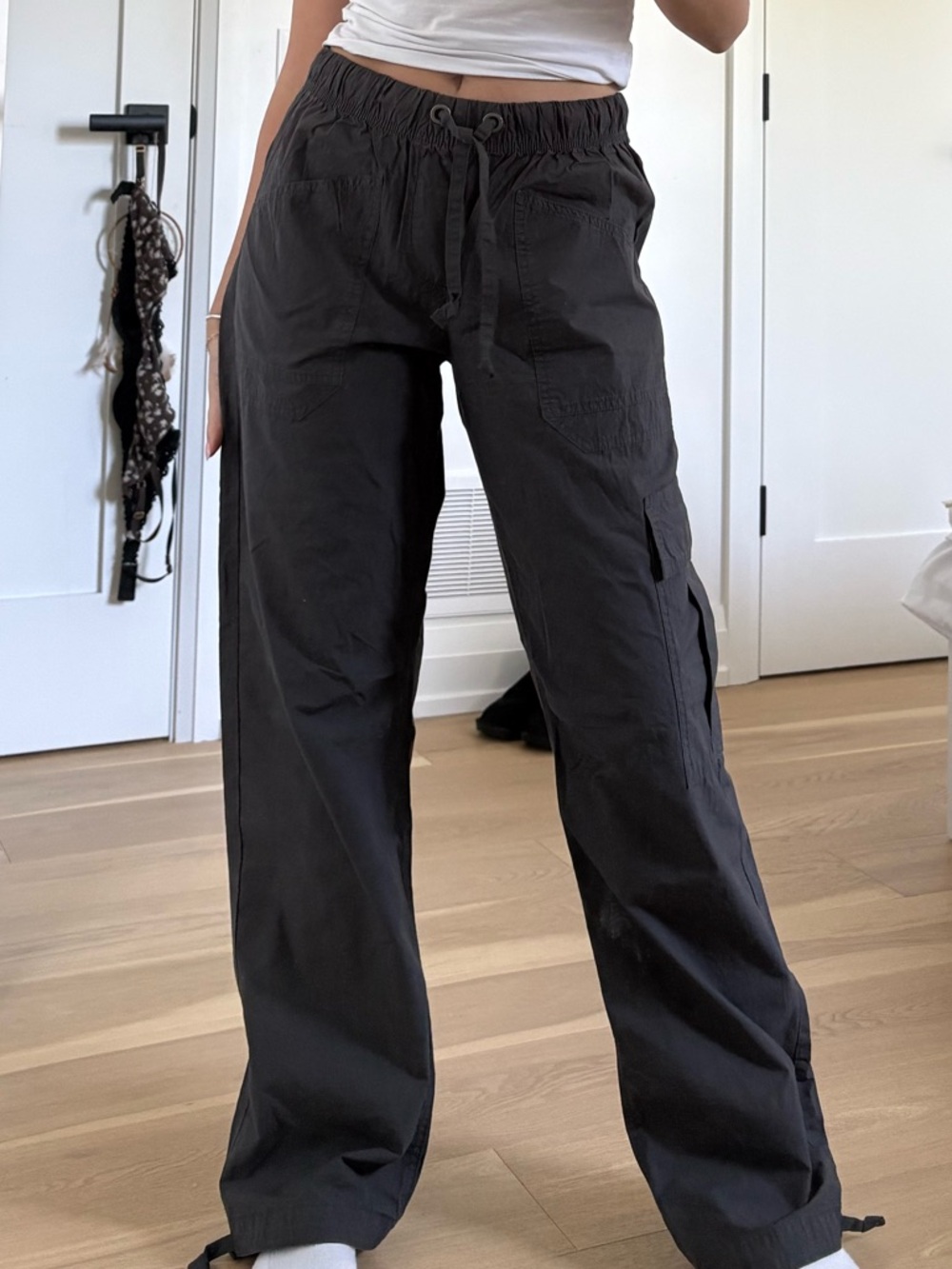 aerie Dark Gray Drawstring Waist Pants